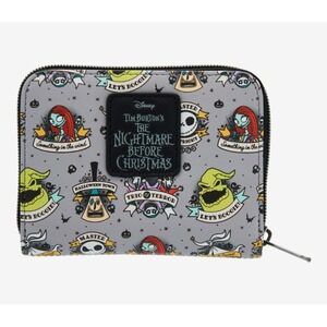 Loungefly The Nightmare Before Christmas Tattoo Art  All Over‎ Print Zip Wallet!